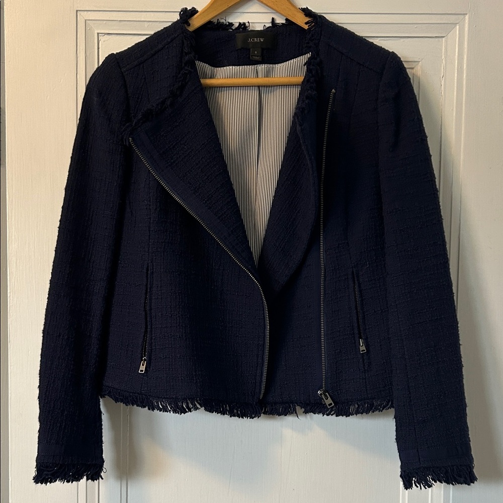 J. Crew Women's Navy Textured Blazer